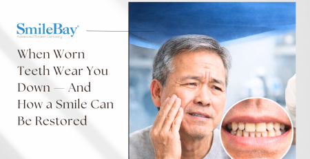 Worn teeth treatment in Penang at SmileBay Dental Island 88 with crowns and night guard