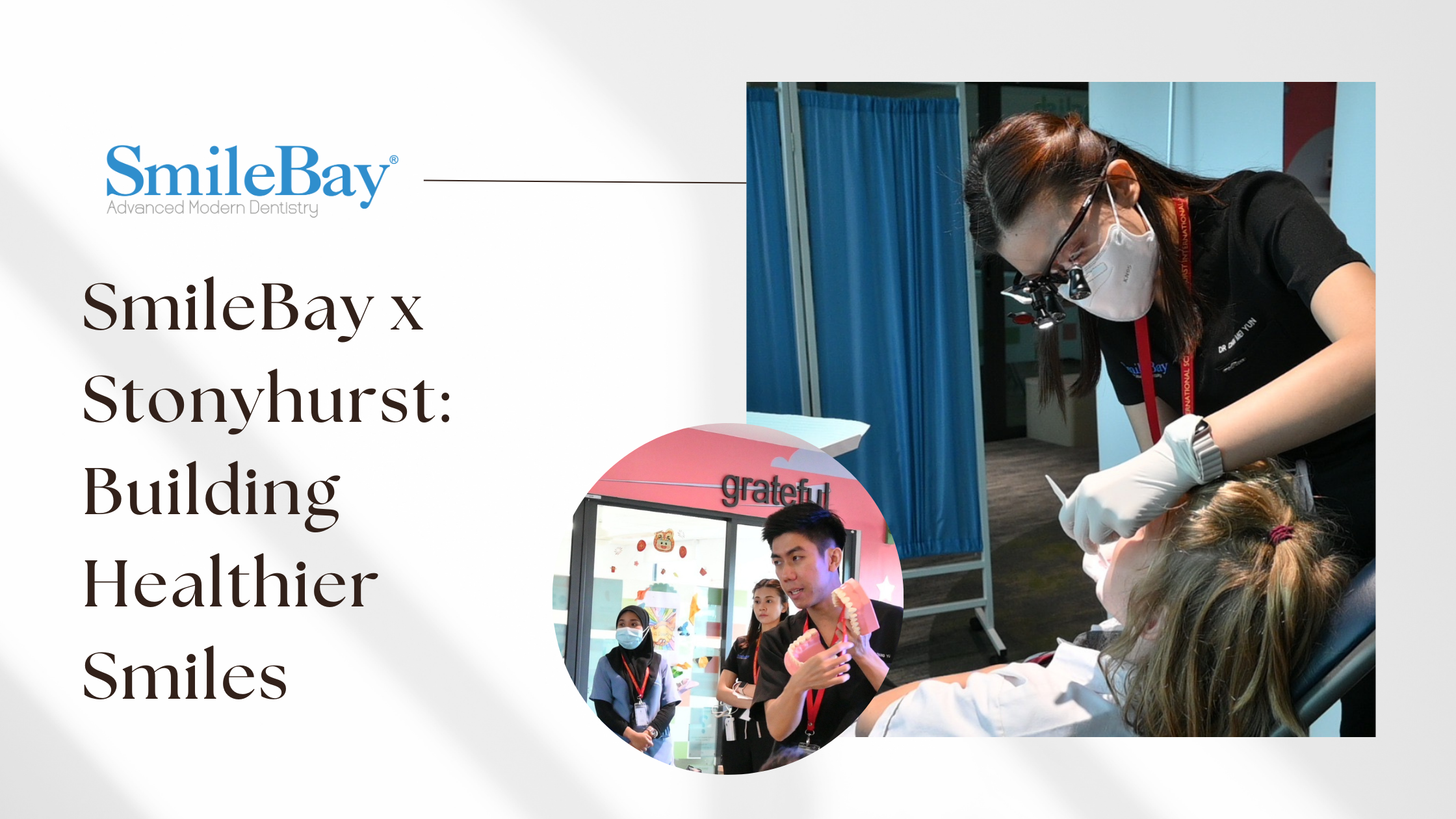 SmileBay Dental team providing dental education and check-ups to Stonyhurst school children in Penang