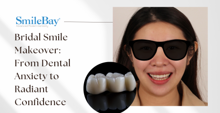 Bride smiling after smile makeover with dental crowns at SmileBay Dental Penang